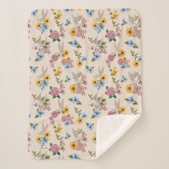 BUGS BUNNY™ Blumenstickmuster Sherpadecke (Vorderseite)