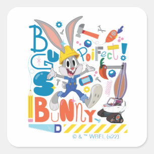 BUGS BUNNY BUILDERS™  BUGS BUNNY™-Arbeitstools Quadratischer Aufkleber