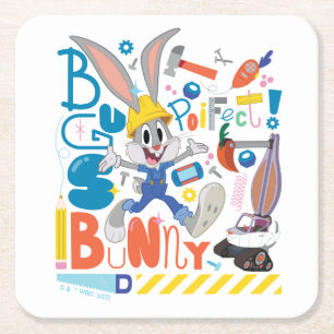 BUGS BUNNY BUILDERS™ BUGS BUNNY™-Arbeitstools Rechteckiger Pappuntersetzer