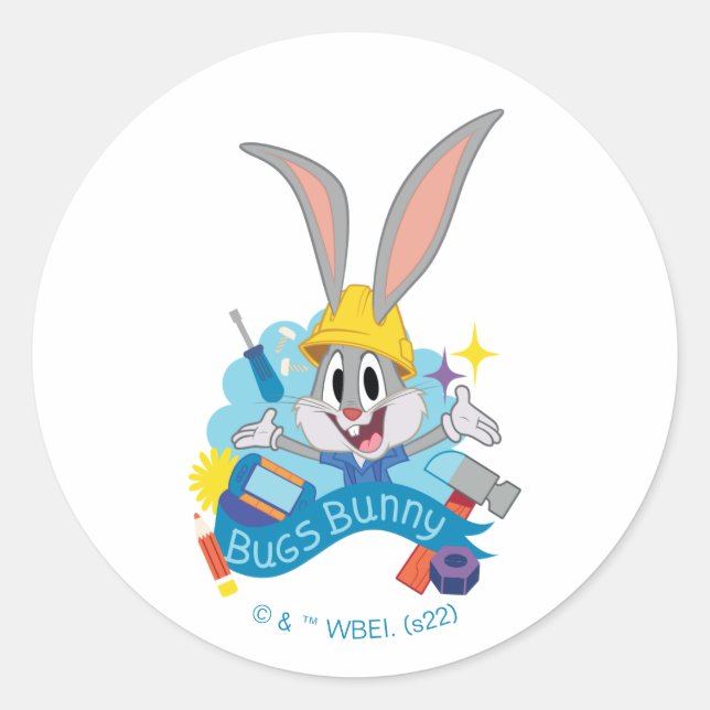 BUGS BUNNY BUILDERS™| BUGS BUNNY™ Character Art Runder Aufkleber (Vorderseite)