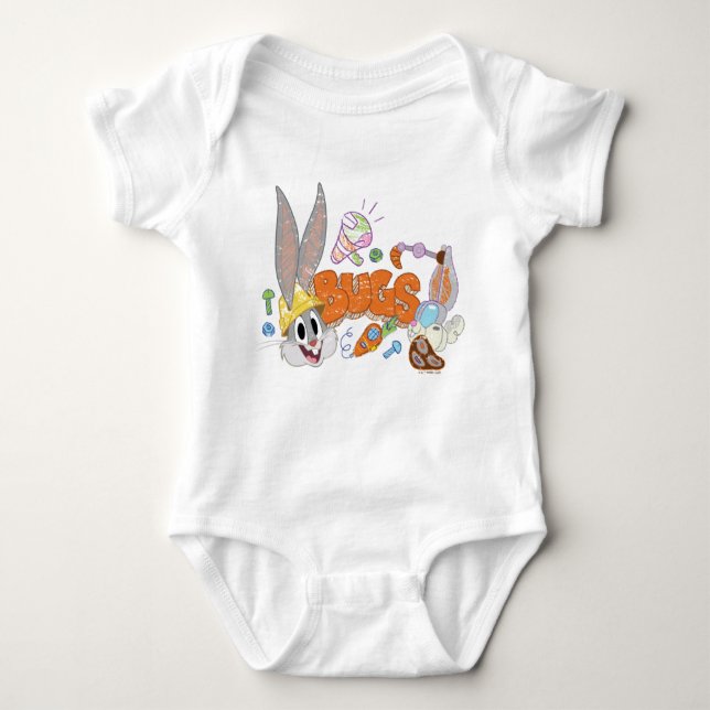 BUGS BUNNY BUILDERS™| BUGS BUNNY™ Sketch Art Baby Strampler (Vorderseite)