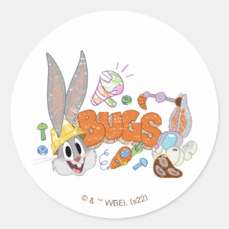 BUGS BUNNY BUILDERS™| BUGS BUNNY™ Sketch Art Runder Aufkleber
