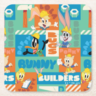 BUGS BUNNY BUILDERS™  Character Grid Pattern Rechteckiger Pappuntersetzer
