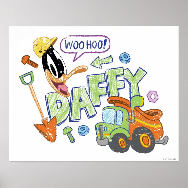 BUGS BUNNY BUILDERS™| DAFFY DUCK™ Sketch Art Poster (Vorne)