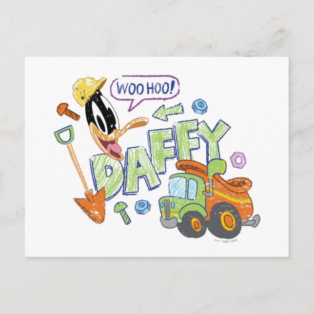 BUGS BUNNY BUILDERS™| DAFFY DUCK™ Sketch Art Postkarte (Vorderseite)
