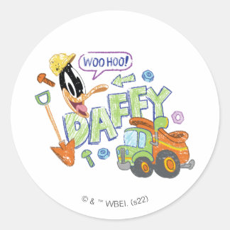 BUGS BUNNY BUILDERS™| DAFFY DUCK™ Sketch Art Runder Aufkleber