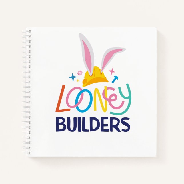 BUGS BUNNY BUILDERS™| Gestapelte Hard-Hat-Logos Notizbuch (Vorderseite)