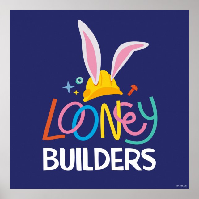 BUGS BUNNY BUILDERS™| Gestapelte Hard-Hat-Logos Poster (Vorne)