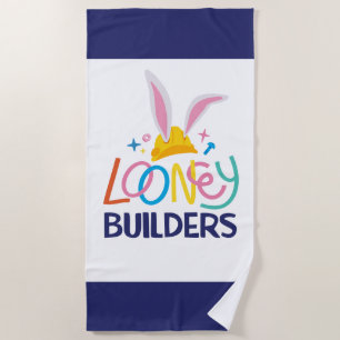 BUGS BUNNY BUILDERS™  Gestapelte Hard-Hat-Logos Strandtuch