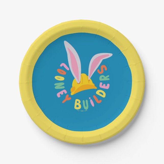BUGS BUNNY BUILDERS™| Hard Hat Circle Logo Pappteller (Vorderseite)