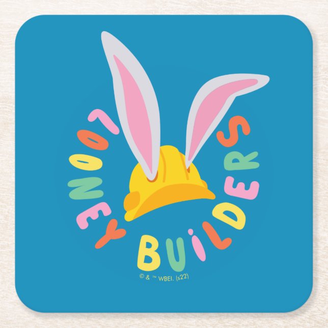 BUGS BUNNY BUILDERS™| Hard Hat Circle Logo Rechteckiger Pappuntersetzer (Vorderseite)