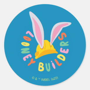 BUGS BUNNY BUILDERS™  Hard Hat Circle Logo Runder Aufkleber