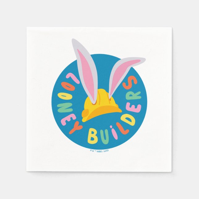 BUGS BUNNY BUILDERS™| Hard Hat Circle Logo Serviette (Vorderseite)