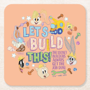 BUGS BUNNY BUILDERS™ "Let's build this" Sketch Rechteckiger Pappuntersetzer