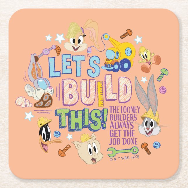 BUGS BUNNY BUILDERS™| "Let's build this" Sketch Rechteckiger Pappuntersetzer (Vorderseite)