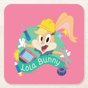 BUGS BUNNY BUILDERS™ Lola Bunny Character Graphic Rechteckiger Pappuntersetzer