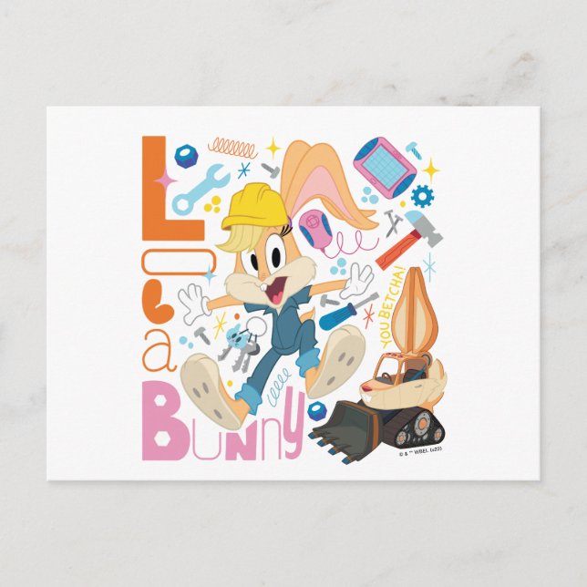 BUGS BUNNY BUILDERS™| Lola Bunny Work Tools Postkarte (Vorderseite)