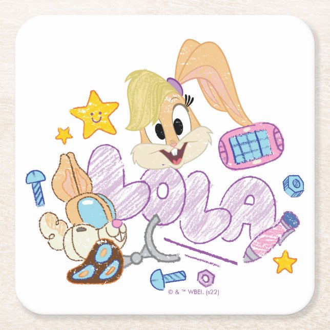 BUGS BUNNY BUILDERS™| Lola Sketch Art Rechteckiger Pappuntersetzer (Vorderseite)
