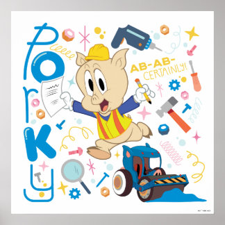 BUGS BUNNY BUILDERS™| Porky Pig Work Tools Poster