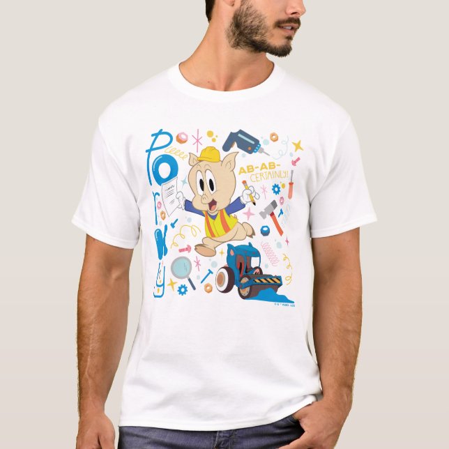 BUGS BUNNY BUILDERS™| Porky Pig Work Tools T-Shirt (Vorderseite)