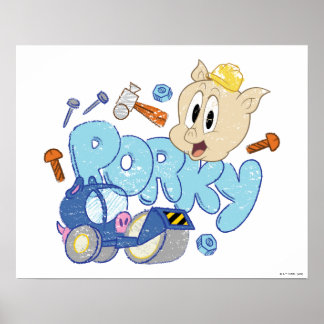 BUGS BUNNY BUILDERS™| Porky Sketch Art Poster