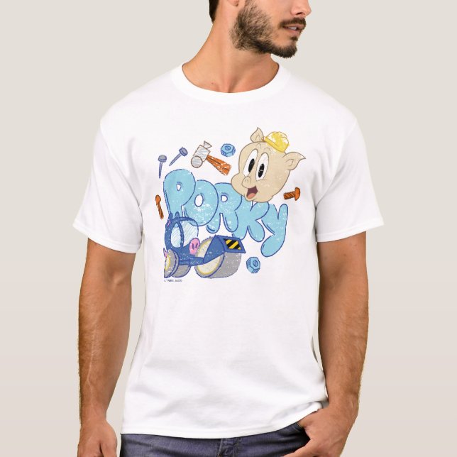 BUGS BUNNY BUILDERS™| Porky Sketch Art T-Shirt (Vorderseite)