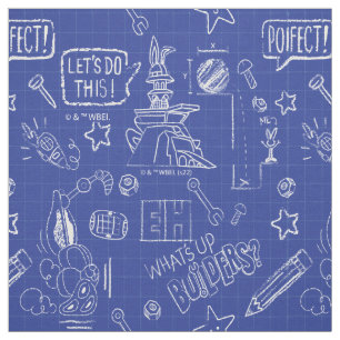 BUGS BUNNY BUILDERS™ Sketch Blueprint Muster Stoff