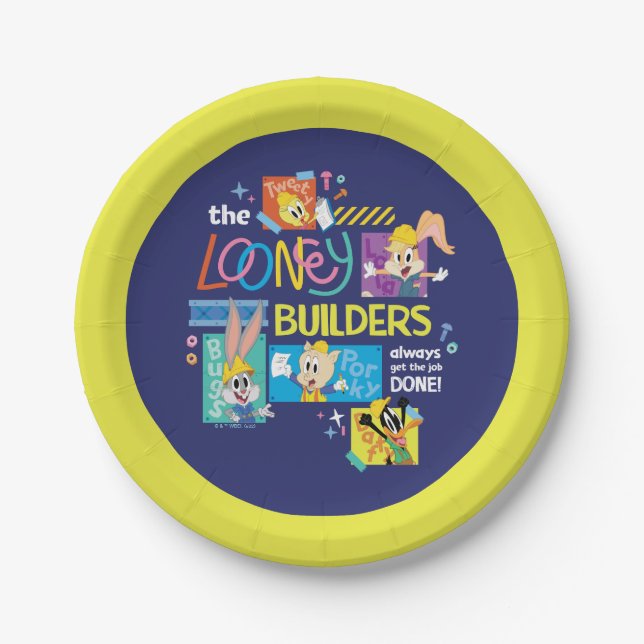 BUGS BUNNY BUILDERS™| The Looney Builders Collage Pappteller (Vorderseite)