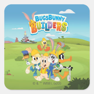 BUGS BUNNY BUILDERS™| The Looney Builders Group Quadratischer Aufkleber