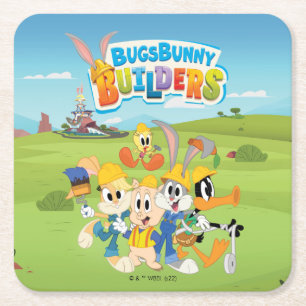 BUGS BUNNY BUILDERS™ The Looney Builders Group Rechteckiger Pappuntersetzer