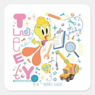 BUGS BUNNY BUILDERS™| TWEETY™-Arbeitstools Quadratischer Aufkleber