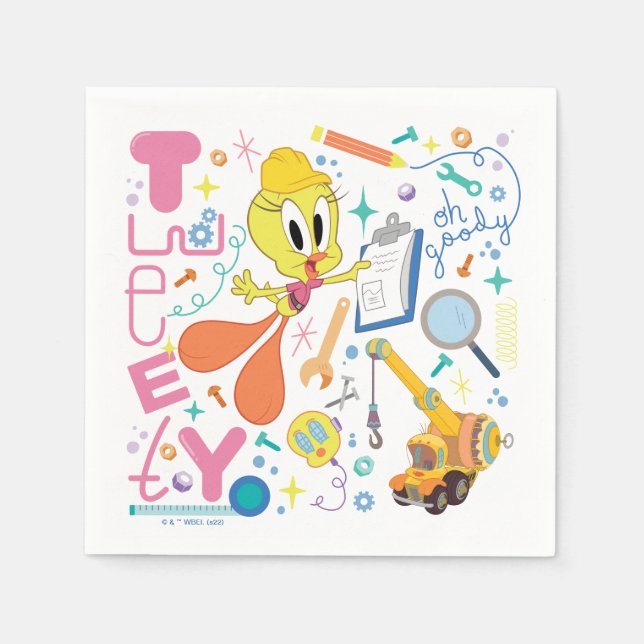 BUGS BUNNY BUILDERS™| TWEETY™-Arbeitstools Serviette (Vorderseite)