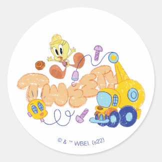 BUGS BUNNY BUILDERS™| TWEETY™ Sketch Art Runder Aufkleber