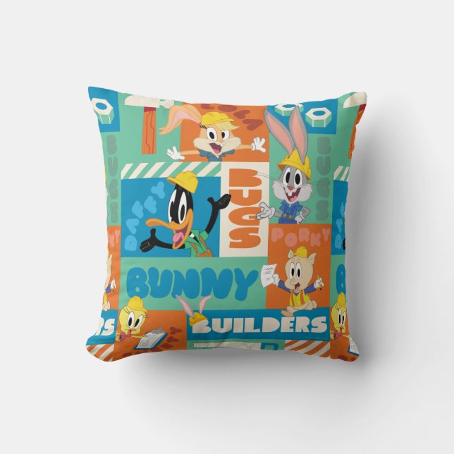 BUGS BUNNY BUILDERS™| Zeichenrastermuster Kissen (Vorderseite)