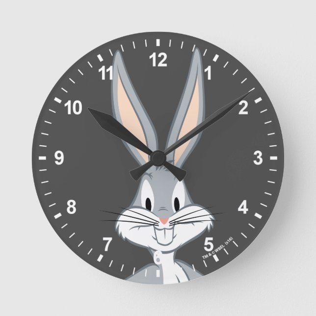 BUGS BUNNY™ | Bunny Stare Runde Wanduhr (Vorderseite)