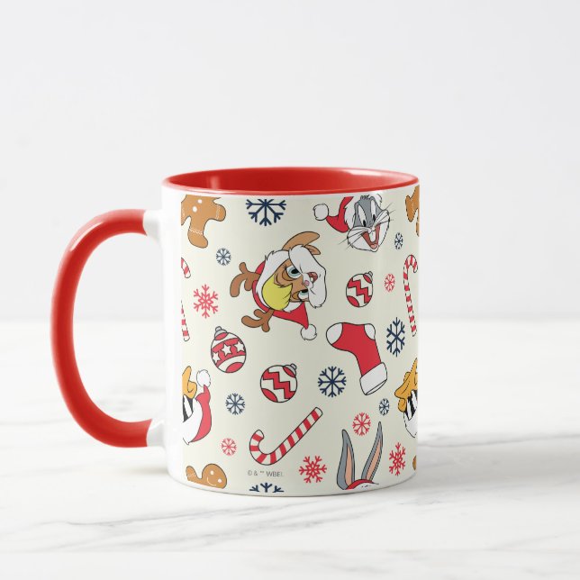 BUGS BUNNY™, DAFFY DUCK™ & Lola Christmas Pattern Tasse (Links)
