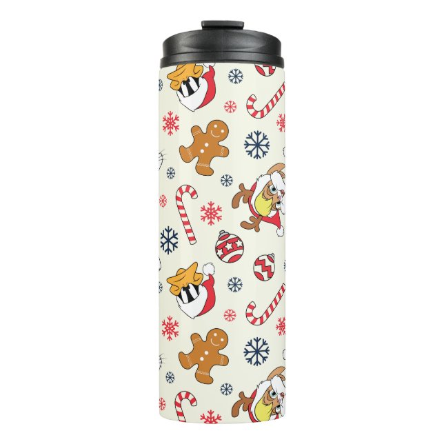BUGS BUNNY™, DAFFY DUCK™ & Lola Christmas Pattern Thermosbecher (Vorderseite)