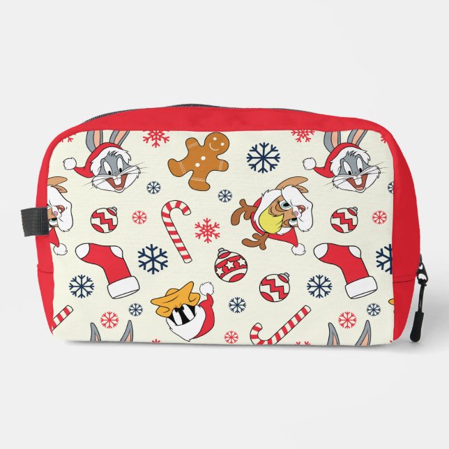 BUGS BUNNY™, DAFFY DUCK™ & Lola Christmas Pattern Waschbeutel (Vorderseite)