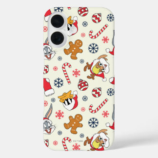 BUGS BUNNY™, DAFFY DUCK™ & Lola Weihnachtsmuster iPhone 16 Hülle