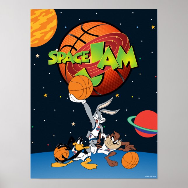 BUGS BUNNY™, DAFFY DUCK™, & TAZ™ SPACE JAM™ Logo Poster (Vorne)
