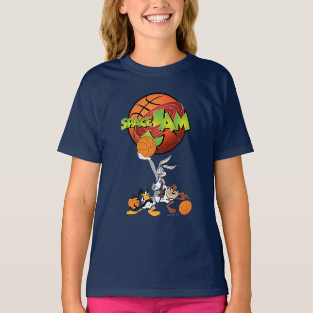 BUGS BUNNY™, DAFFY DUCK™, & TAZ™ SPACE JAM™ Logo T-Shirt (Vorderseite)