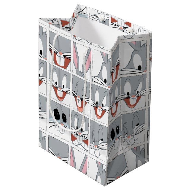 BUGS BUNNY™ Expression Blocks Mittlere Geschenktüte (Vorderseite Schrägansicht)