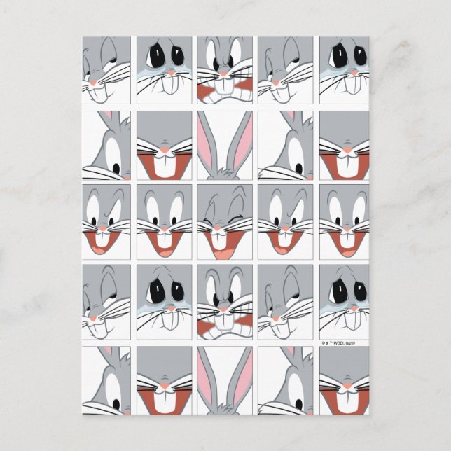BUGS BUNNY™ Expression Blocks Postkarte (Vorderseite)