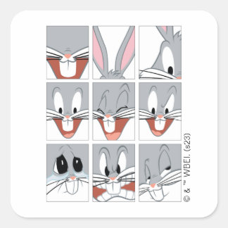 BUGS BUNNY™ Expression Blocks Quadratischer Aufkleber