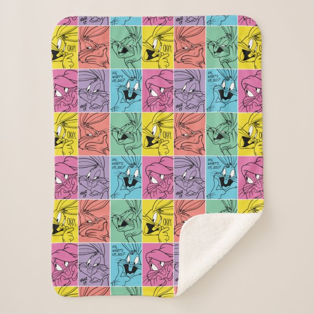 BUGS BUNNY™ Farbblockausdrücke Sherpadecke (Vorderseite)