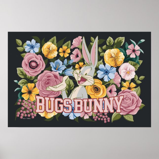 BUGS BUNNY™ Floral Embroidery Graphic Poster (Vorne)