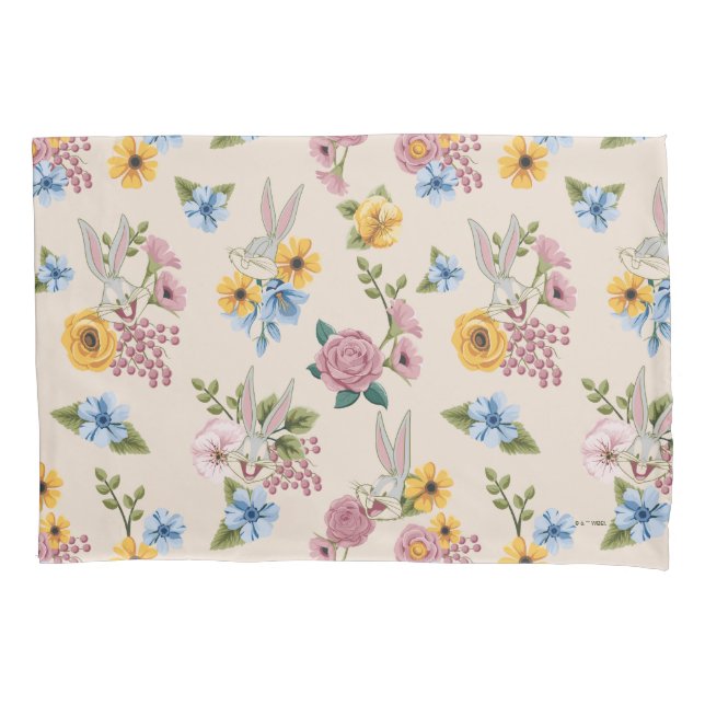 BUGS BUNNY™ Floral Embroidery Pattern Kissenbezug (Vorderseite)