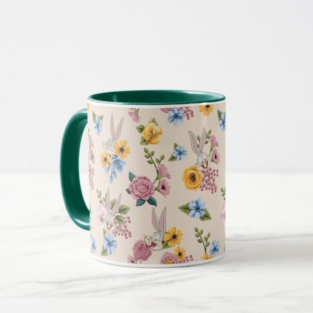 BUGS BUNNY™ Floral Embroidery Pattern Tasse (Vorderseite Links)