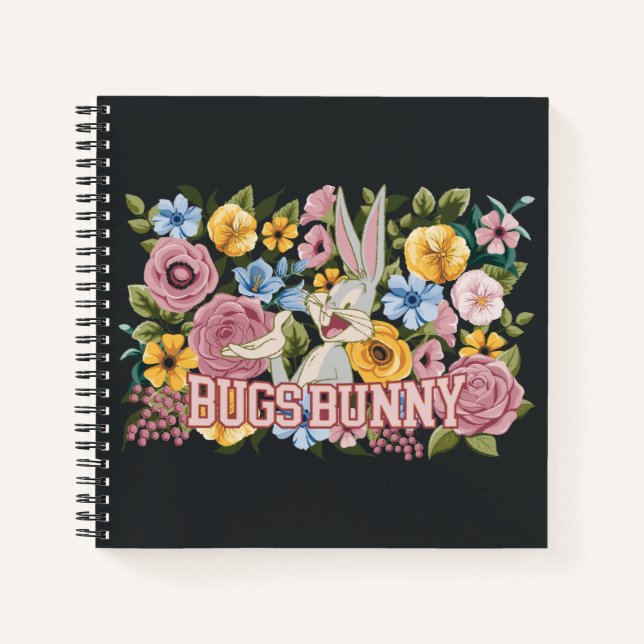 BUGS BUNNY™ Florale Stickerei Grafik Notizbuch (Vorderseite)