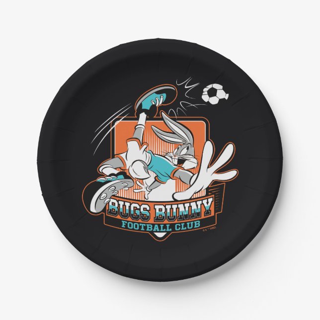 BUGS BUNNY™ Football Club Badge Pappteller (Vorderseite)